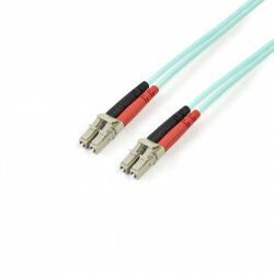 StarTech.com Fiber Optic Cable - 10 Gb Aqua - Multimode Duplex 50/125 - LSZH - LC/LC - 5 m~5m (15ft) LC/UPC to LC/UPC OM