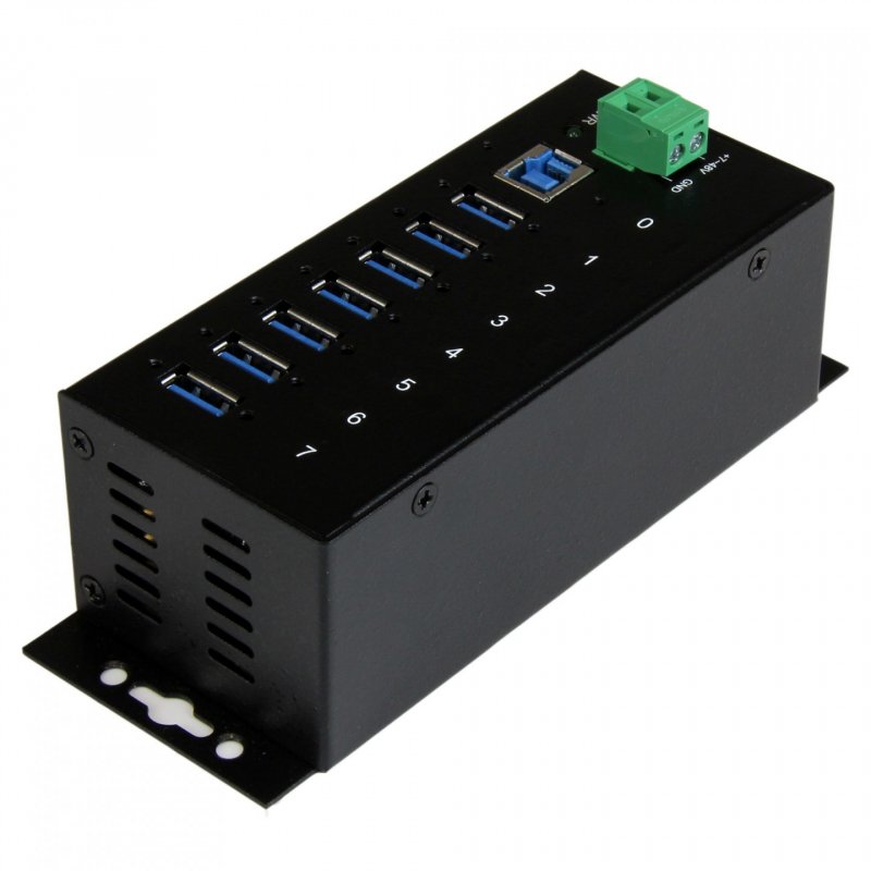StarTech.com 7-Port Industrial USB 3.0 Hub with ESD Protection~7-Port USB 3.0 Hub (5Gbps) - Metal Industrial USB-A Hub w