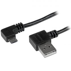 CABLE USB A VERS MICRO B DE 1 M AVEC CONNECTEURS A ANGLE DROIT