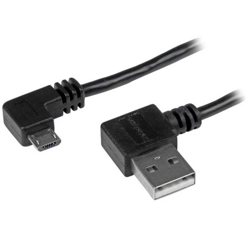 CABLE USB A VERS MICRO B DE 1 M AVEC CONNECTEURS A ANGLE DROIT