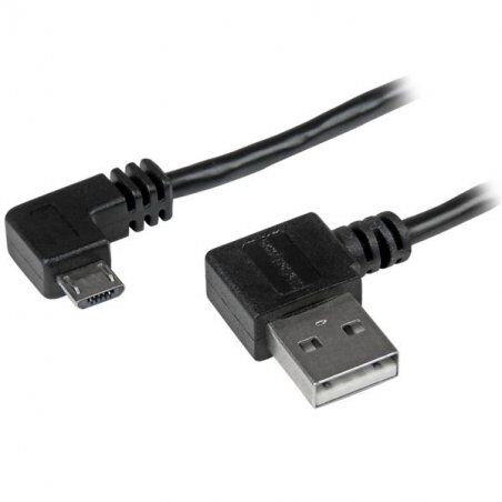 CABLE USB A VERS MICRO B DE 2 M AVEC CONNECTEURS A ANGLE DROIT
