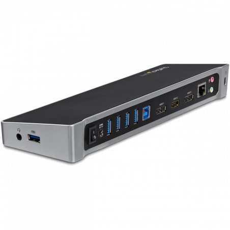 StarTech.com Station d'Accueil USB 3.0 à 3 Écrans avec 2x 4K DisplayPort et HDMI - Hub USB-A à 5 Ports (1x Fast-Charg