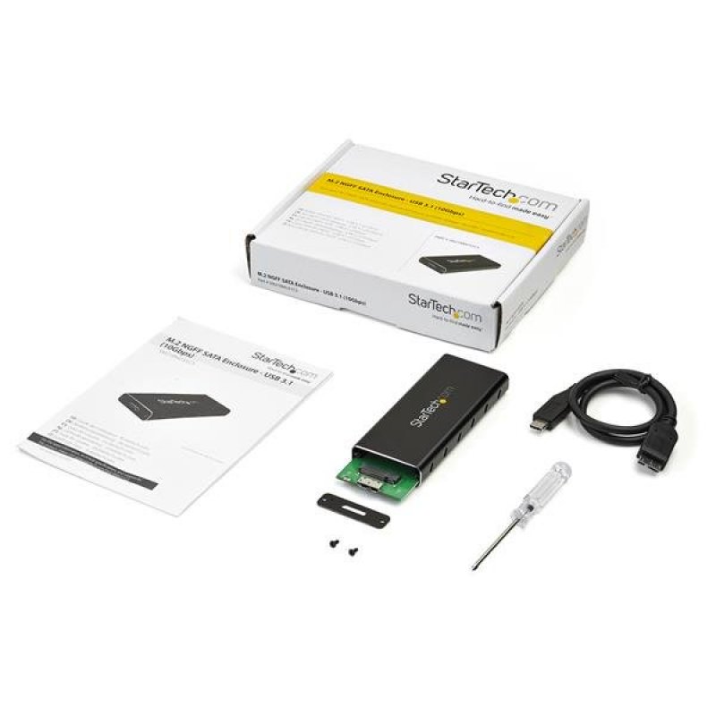 BOITIER USB 3.1 POUR SSD SATA M.2 NGFF AVEC CABLE USB-C