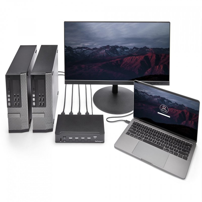 SWITCH KVM USB HDMI A 4 PORTS AVEC HUB USB 3.0 - 1080P