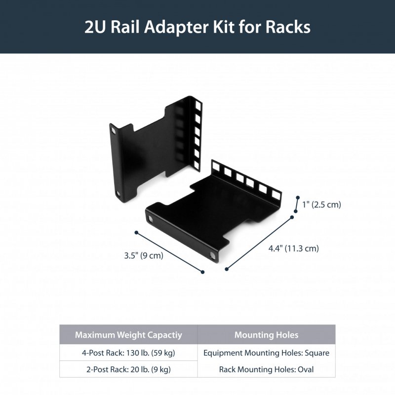 KIT ADAPTATEUR DE PROFONDEUR DE RAIL POUR RACK DE SERVEUR 2U