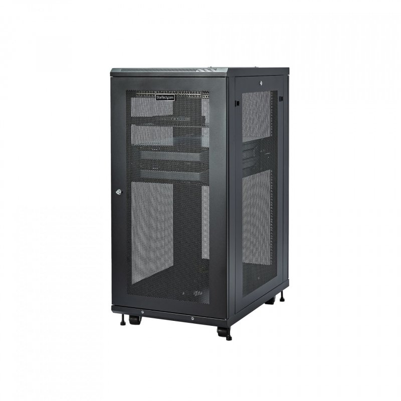 StarTech.com Armoire Rack Serveur 24U 19" - Profondeur Réglable (5-76,2cm/2-30") pour Équipement Réseau avec Roulette