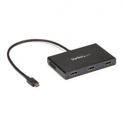 StarTech.com 3-Port Multi Monitor Adapter - USB-C to 3x HDMI Video Splitter - USB Type-C to HDMI MST Hub - Dual 4K 30Hz 