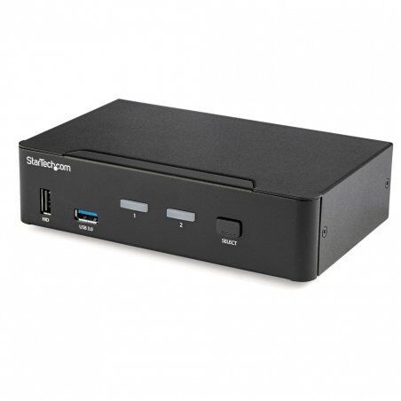 StarTech.com 2 Port DisplayPort KVM Switch - 4K 60Hz - Single Display - Dual Port UHD DP 1.2 USB KVM Switch with Integra