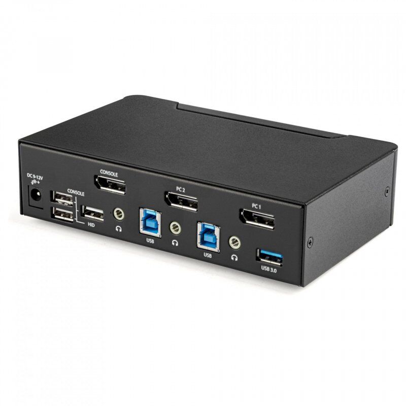 StarTech.com 2 Port DisplayPort KVM Switch - 4K 60Hz - Single Display - Dual Port UHD DP 1.2 USB KVM Switch with Integra