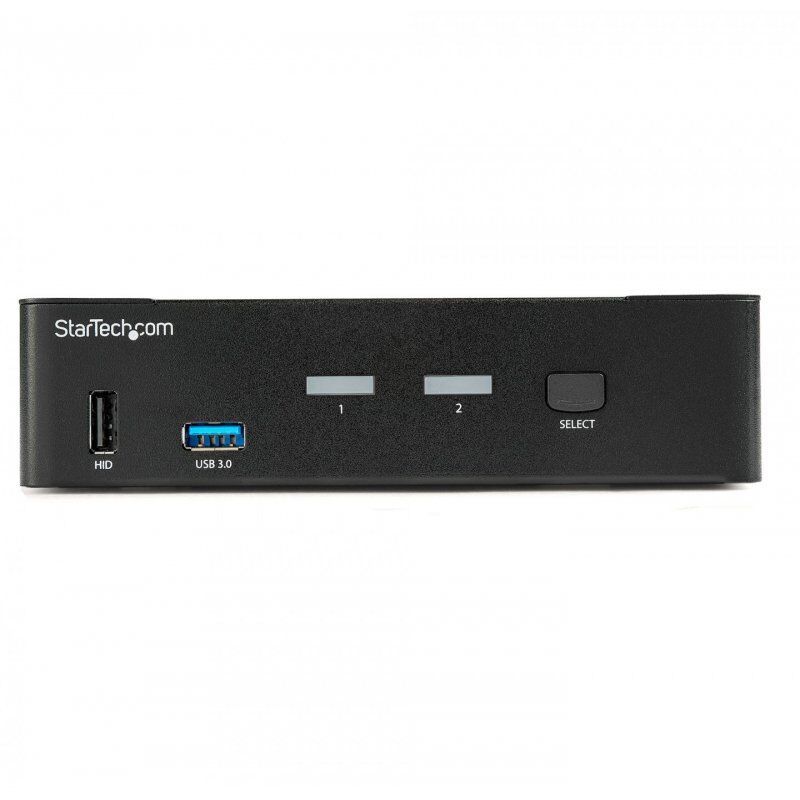 StarTech.com Switch KVM DisplayPort à 2 Ports - 4K60Hz - Écran Unique - Switch KVM USB UHD DP 1.2 à 2 Ports avec Hub 
