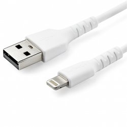 StarTech.com 6 foot (2m) Durable White USB-A to Lightning Cable - Heavy Duty Rugged Aramid Fiber USB Type A to Lightning