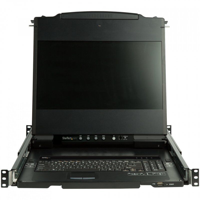 StarTech.com Dual Rail Rackmount KVM Console HD 1080p - Single Port DVI/VGA KVM w/17" LCD Monitor for Server Rack - Full