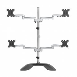 StarTech.com Desktop Quad Monitor Stand - Ergonomic VESA 4 Monitor Arm (2x2) up to 32" - Free Standing Articulating Univ