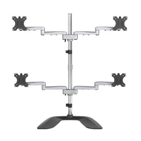 StarTech.com Desktop Quad Monitor Stand - Ergonomic VESA 4 Monitor Arm (2x2) up to 32" - Free Standing Articulating Univ