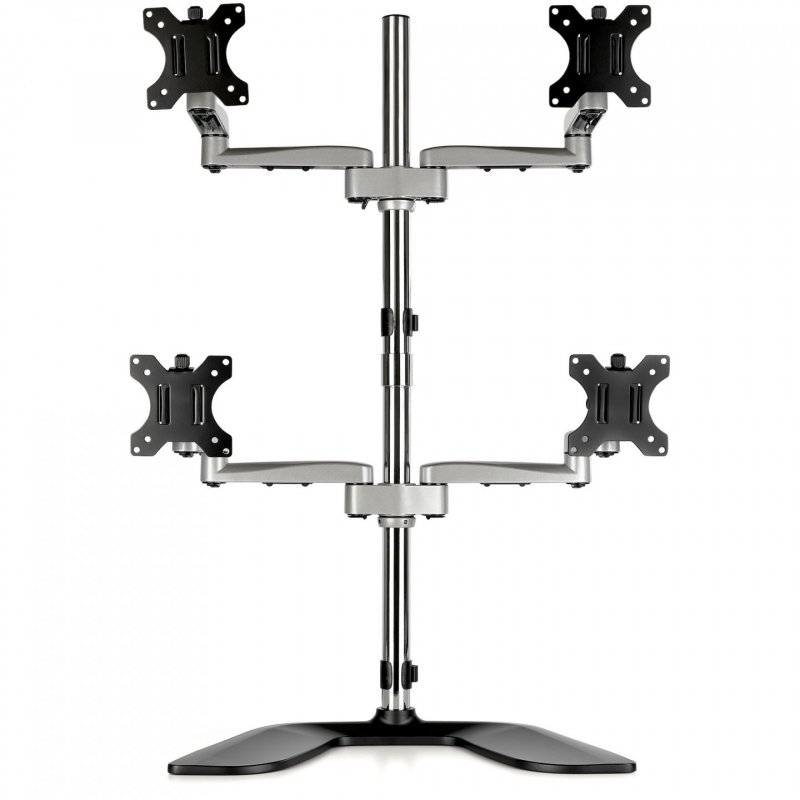StarTech.com Desktop Quad Monitor Stand - Ergonomic VESA 4 Monitor Arm (2x2) up to 32" - Free Standing Articulating Univ