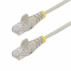 1M SLIM CAT6 CABLE - GREY SNAGLESS - 28 AWG COPPER WIRE