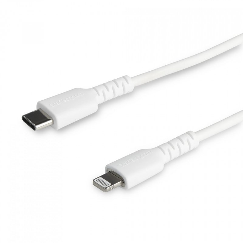 StarTech.com 6 foot (2m) Durable White USB-C to Lightning Cable - Heavy Duty Rugged Aramid Fiber USB Type A to Lightning