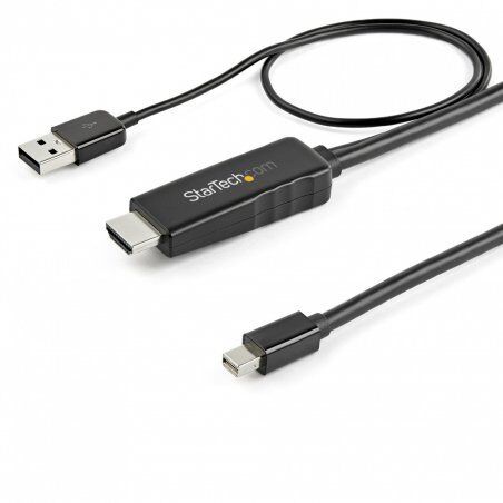 StarTech.com 6ft (2m) HDMI to Mini DisplayPort Cable 4K 30Hz - Active HDMI to mDP Adapter Cable with Audio - USB Powere