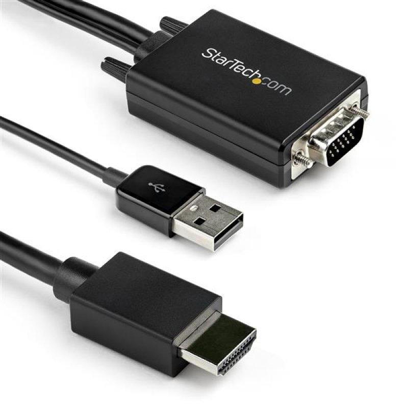 StarTech.com 2m VGA to HDMI Converter Cable with USB Audio Support & Power - Analog to Digital Video Adapter Cable to co