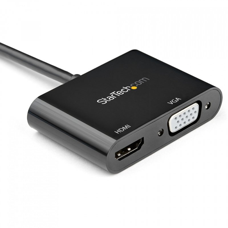 StarTech.com DisplayPort to HDMI VGA Adapter - DisplayPort 1.2 HBR2 to HDMI 2.0 (4K 60Hz) or VGA 1080p Converter Dongle 
