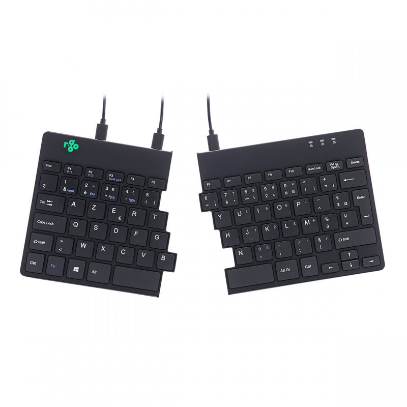 R-GO SPLIT ERGONOMIC KEYBOARD FR LAYOUT AZERTY BLK WIRED       FR