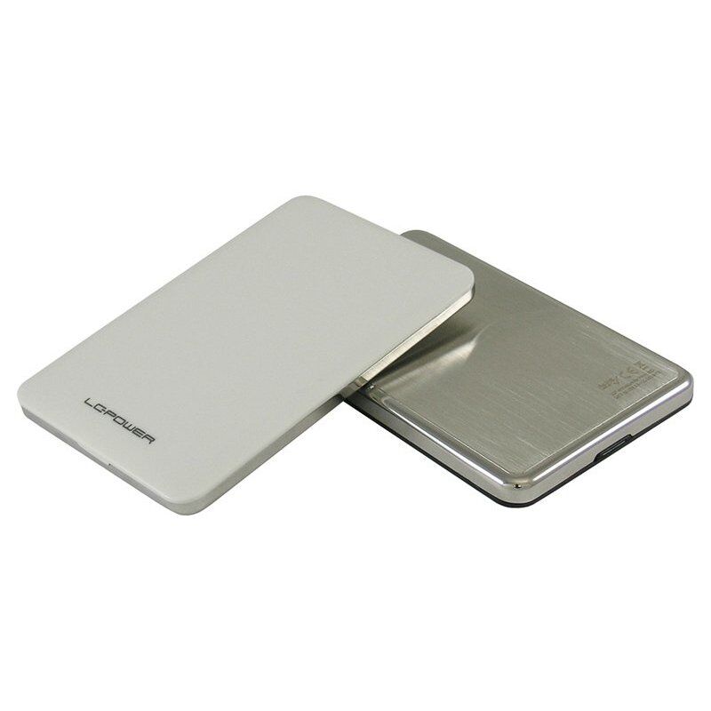 LC-Power LC-25U3-7W storage drive enclosure Aluminium, White 2.5"
