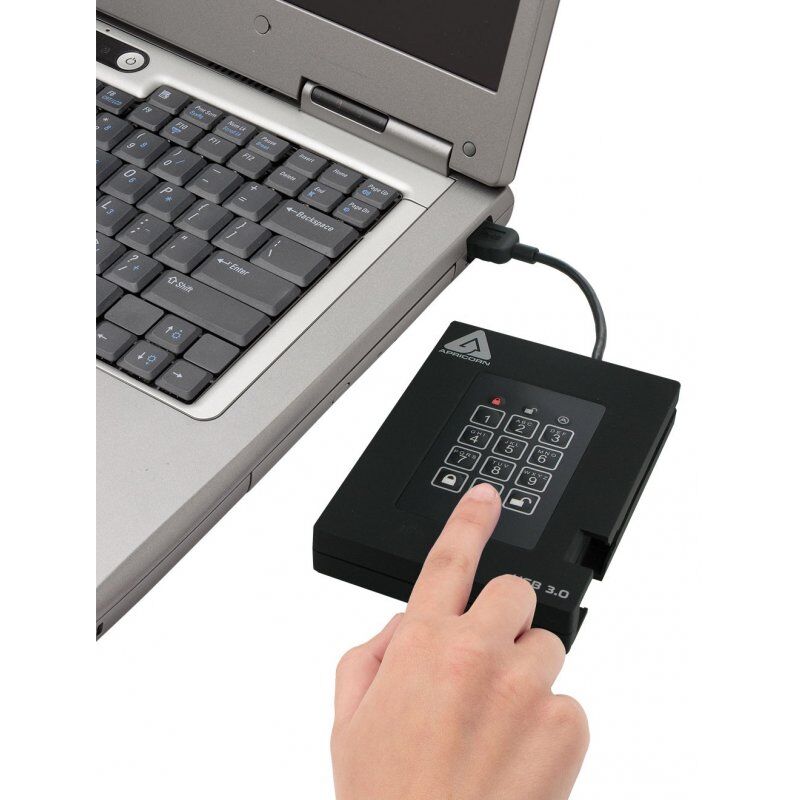 Apricorn Aegis Padlock Fortress 500GB disque dur externe 500 Go Noir