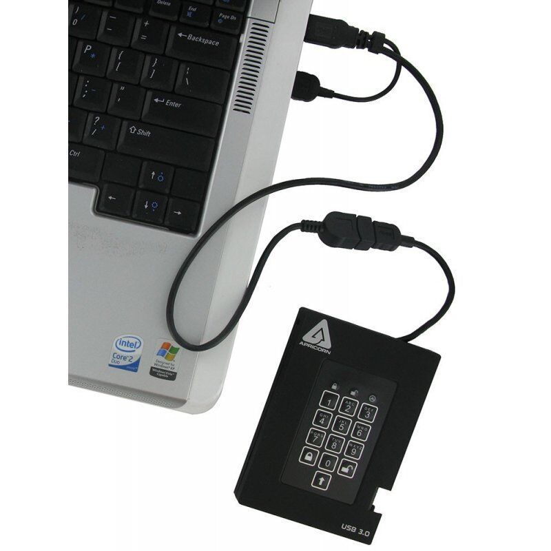 Apricorn Aegis Padlock Fortress 500GB disque dur externe 500 Go Noir