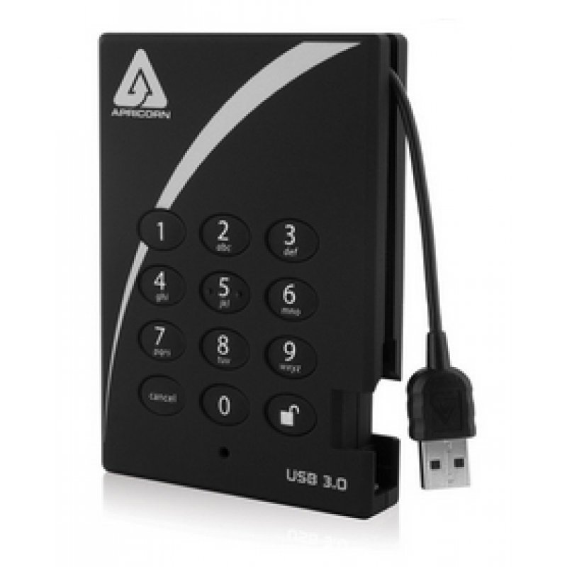 Apricorn Aegis Padlock Fortress 1TB disque dur externe 1 To Noir