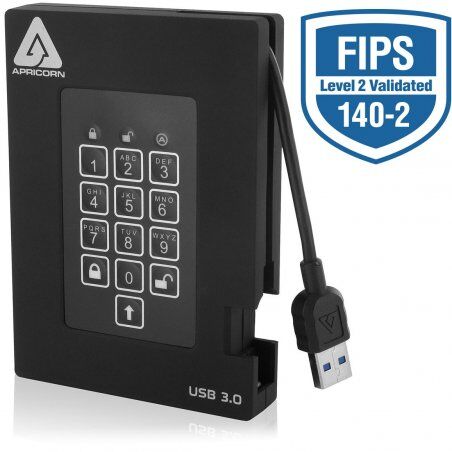 Apricorn compatible Aegis Padlock Fortress A25-3PL256-2000F - Festplatte - 2 TB - USB 3.0
