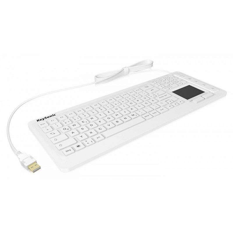 KeySonic KSK-6231INEL clavier USB QWERTZ Allemand Blanc