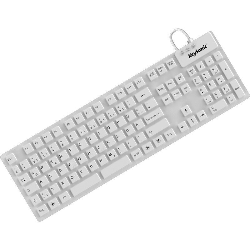 KeySonic KSK-8030IN clavier USB QWERTZ Allemand Blanc