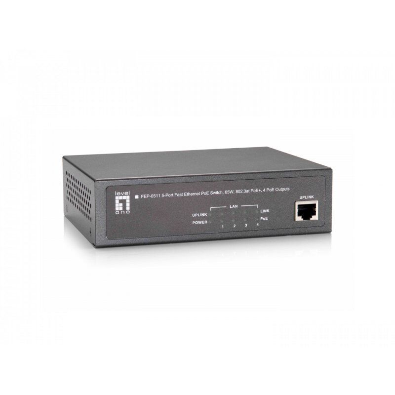 LevelOne FEP-0511W90 commutateur réseau Fast Ethernet (10/100) Connexion Ethernet, supportant l'alimentation via ce por