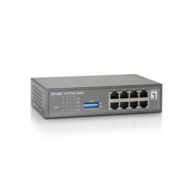 LevelOne FEP-0800W65 commutateur réseau Fast Ethernet (10/100) Connexion Ethernet, supportant l'alimentation via ce por