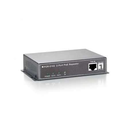 LevelOne compatible POR-0102 2-Port PoE Repeater - Repeater - 10Mb LAN, 100Mb LAN, GigE