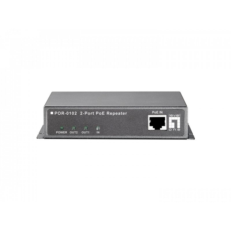 LevelOne compatible POR-0102 2-Port PoE Repeater - Repeater - 10Mb LAN, 100Mb LAN, GigE