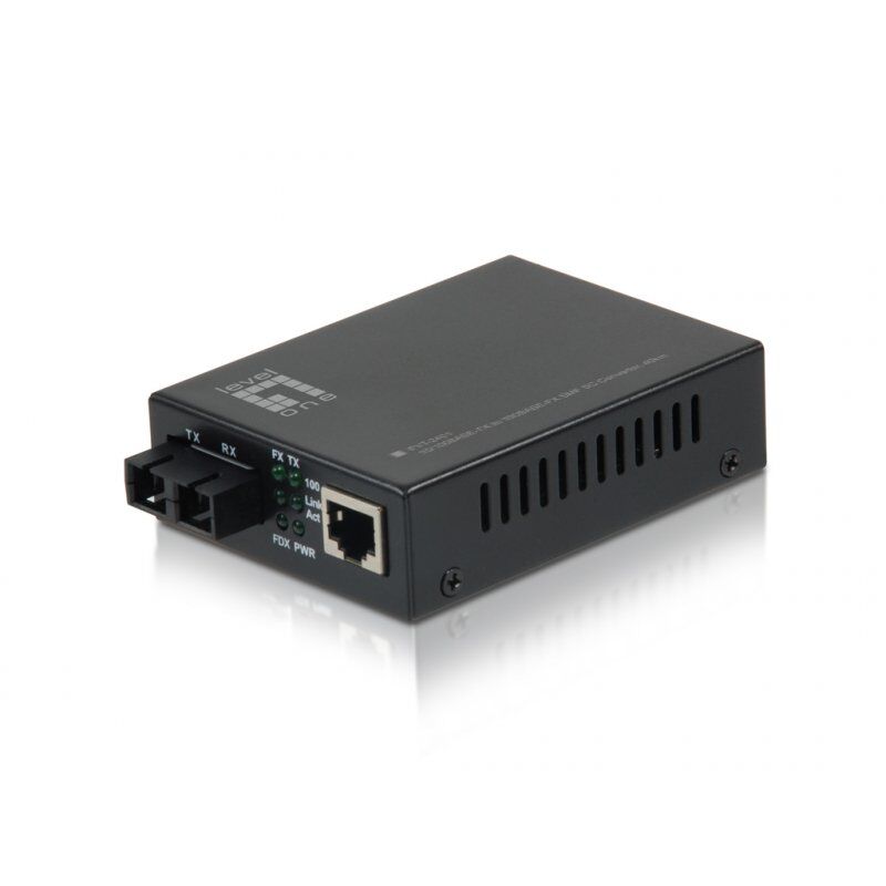 LevelOne RJ45 to SC Fast Ethernet Media Converter, Single-Mode Fiber, 40km