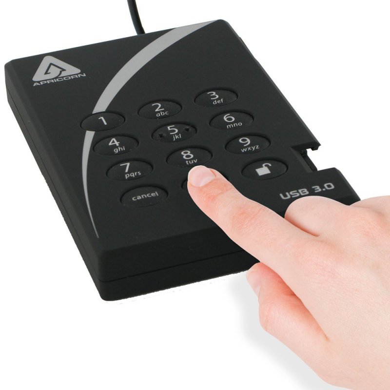 Apricorn A25-3PL256-1000 external hard drive 1 TB Black