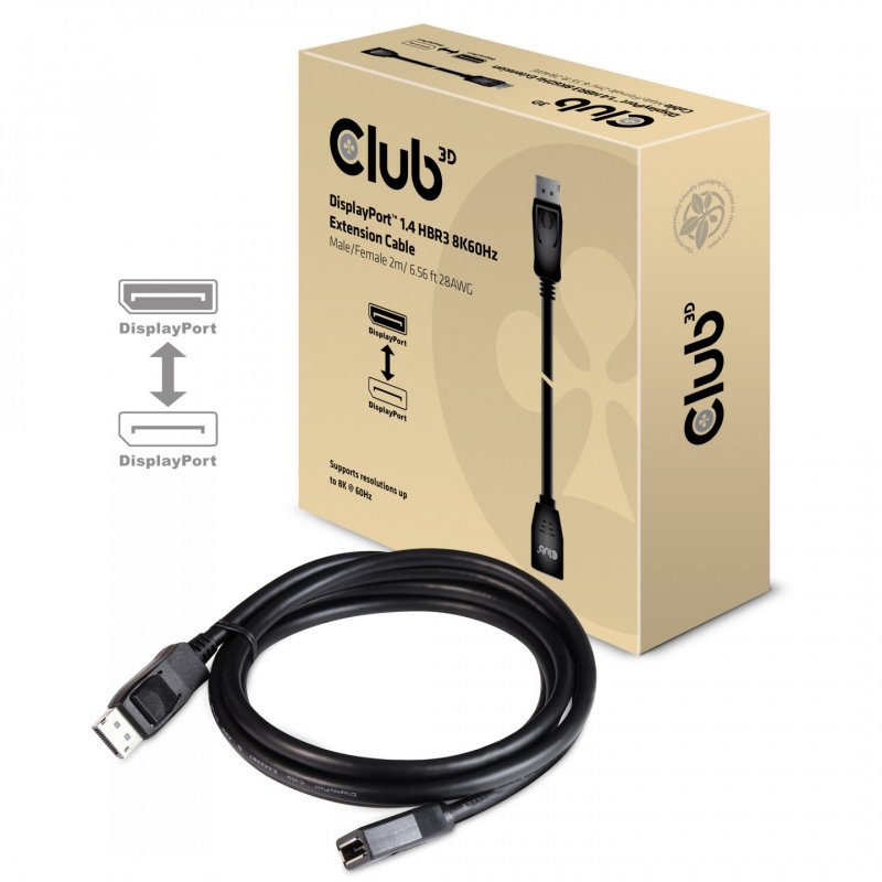 Club 3D compatible DisplayPort-Verlängerungskabel - 2 m