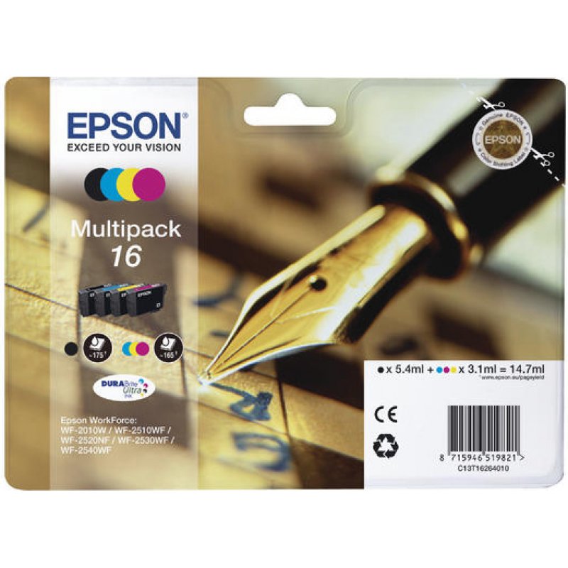EPSON Cartouche Encre Multipack 16 - Noir/Couleur (C13T16264012)
