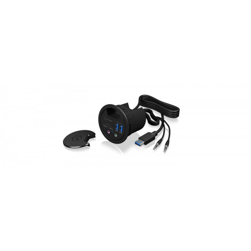 RaidSonic compatible ICY BOX USB 3.0 Tisch-Hub mit Type-C™, Type-A und Audio IB-HUB1403B