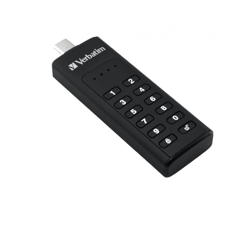 Verbatim Keypad Secure - USB 3.0 Drivecon tastierino d'&146accesso e crittografia dei dati - 128 GB - Black