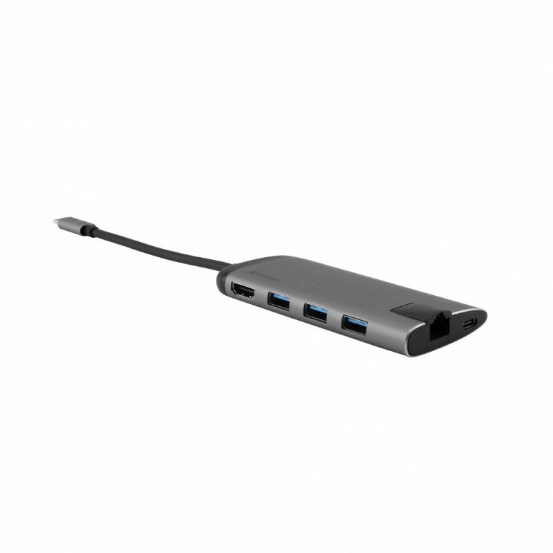 Verbatim 49142 station d'accueil USB 3.2 Gen 1 (3.1 Gen 1) Type-C Noir, Argent