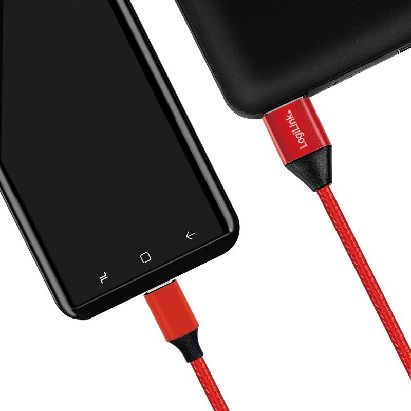 LogiLink CU0147 câble USB 0,3 m USB 2.0 USB A USB C Rouge