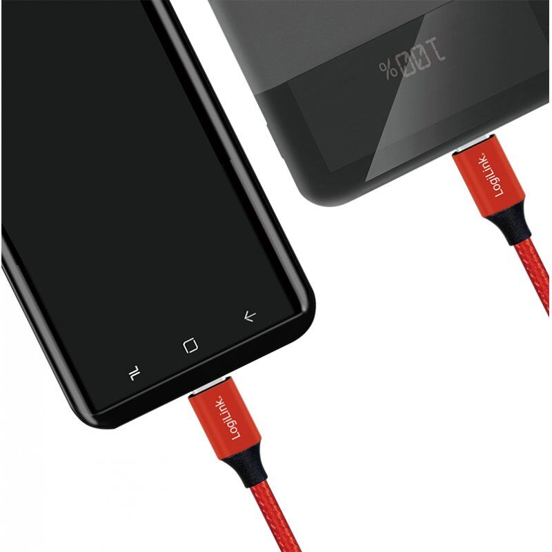 LogiLink CU0156 câble USB 1 m USB 2.0 USB C Rouge