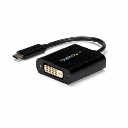 StarTech.com USB C to DVI Adapter - Black - 1920x1200 - USB Type C Video Converter for Your DVI D Display/Monitor/Projec