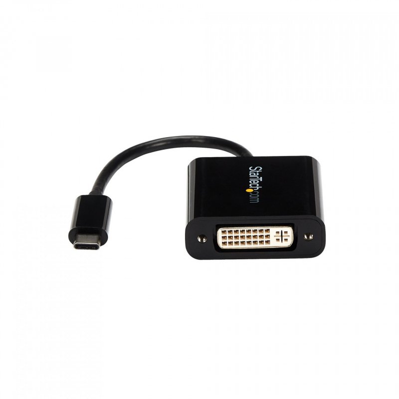 StarTech.com USB C to DVI Adapter - Black - 1920x1200 - USB Type C Video Converter for Your DVI D Display/Monitor/Projec