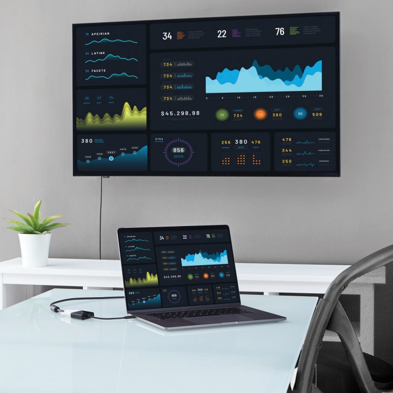 ADAPTATEUR VIDEO USB TYPE-C VERS DVI - M/F - NOIR