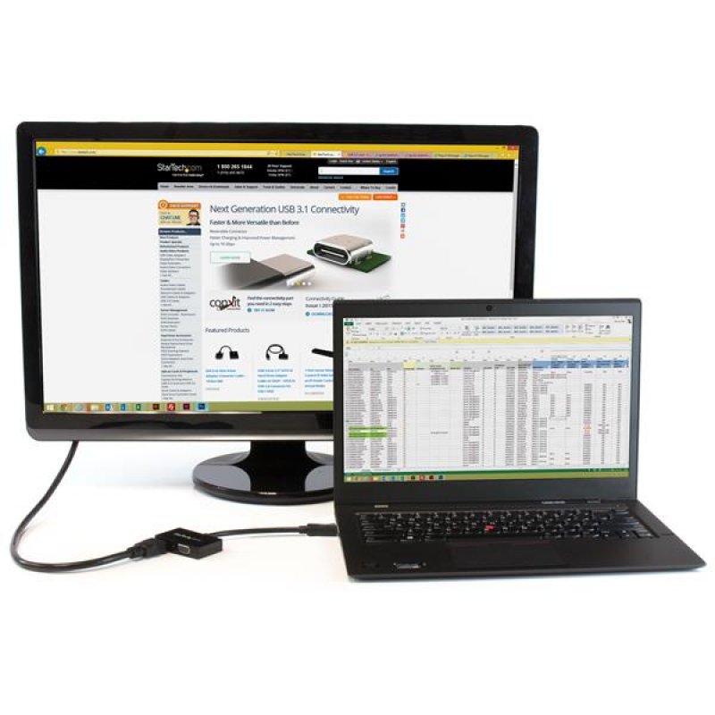 StarTech.com Adaptateur audio / vidéo de voyage - Convertisseur 2-en-1 DisplayPort vers HDMI ou VGA - Noir