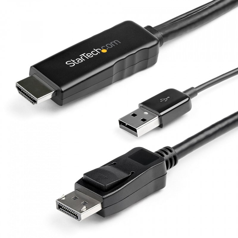 2M HDMI TO DISPLAYPORT CABLE 4K 30HZ - USB-POWERED